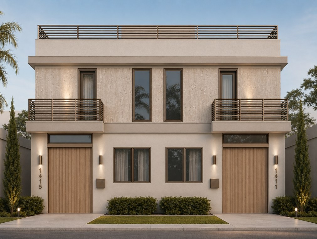 Rendering of the townhomes at 1411 and 1415